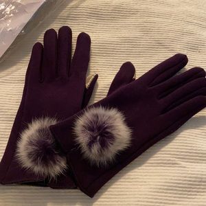 Plum colored gloves